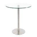 Furnishings' Mate Round Aris Dining Table with Glass Top and Pedestal Base DT002 IMAGE 1