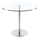 Furnishings' Mate Round Aris Dining Table with Glass Top and Pedestal Base DT003 IMAGE 1