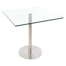 Furnishings' Mate Square Aris Dining Table with Glass Top and Pedestal Base DT004 IMAGE 1