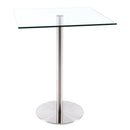 Furnishings' Mate Square Aris Counter Height Dining Table with Glass Top and Pedestal Base DT004 CH IMAGE 1