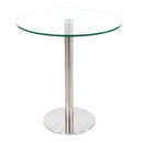 Furnishings' Mate Round Aris Dining Table with Glass Top and Pedestal Base DT008 IMAGE 1