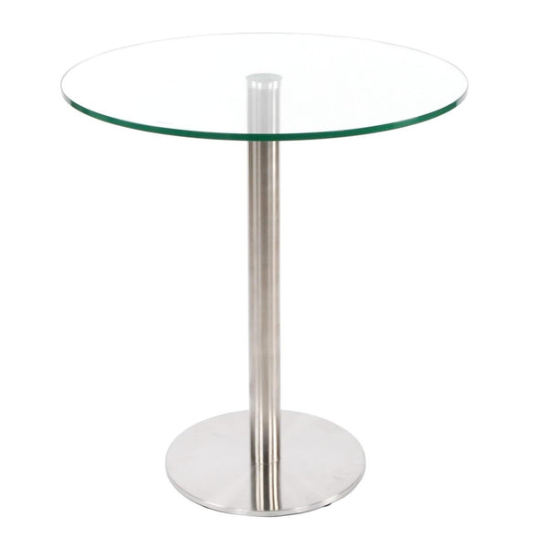 Furnishings' Mate Round Aris Dining Table with Glass Top and Pedestal Base DT008 IMAGE 1