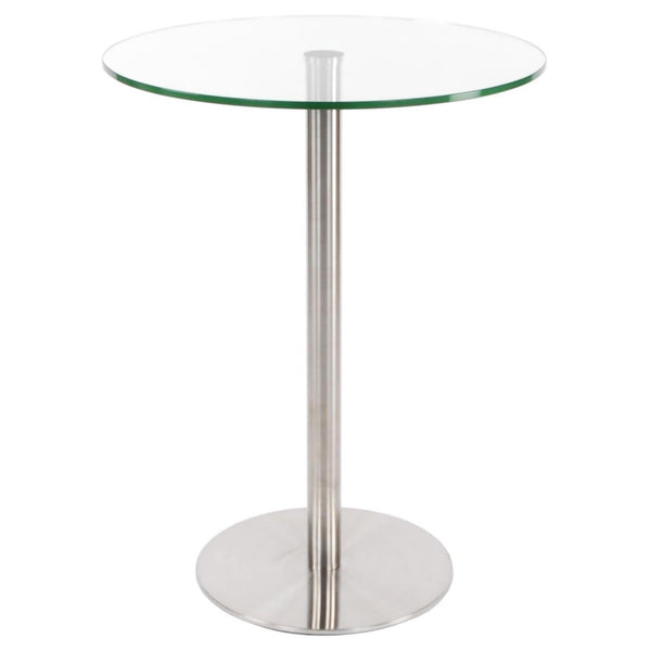 Furnishings' Mate Round Aris Counter Height Dining Table with Glass Top and Pedestal Base DT008 CH IMAGE 1