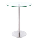 Furnishings' Mate Round Aris Pub Height Dining Table with Glass Top and Pedestal Base DT008 BH IMAGE 1
