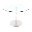 Furnishings' Mate Round Aris Dining Table with Glass Top and Pedestal Base DT009 IMAGE 1
