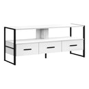 Monarch I 2615 TV Stand - White/Black Metal IMAGE 1