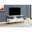 Monarch I 2615 TV Stand - White/Black Metal IMAGE 2