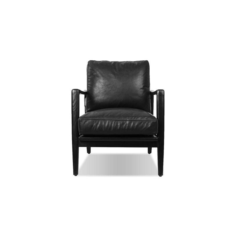 Mobital Craftsman Stationary Leather Accent Chair LCH-CRAFM-BLA-B IMAGE 3