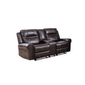  Mazin Furniture Emerson 99927BRW-2C Reclining Loveseat with Center Console IMAGE 1
