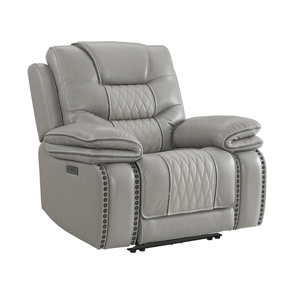 Intercon Furniture Cody Power Leather Recliner CY-RC-140DPR-LGR-C IMAGE 1