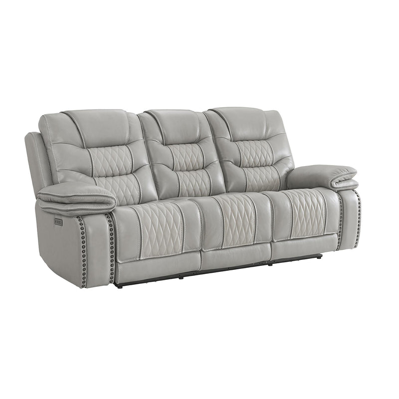 Intercon Furniture Cody Power Reclining Leather Sofa CY-SF-388DPR-LGR-C IMAGE 1