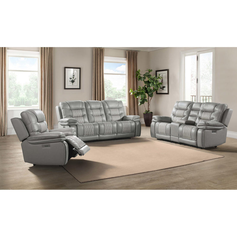 Intercon Furniture Cody Power Reclining Leather Sofa CY-SF-388DPR-LGR-C IMAGE 4