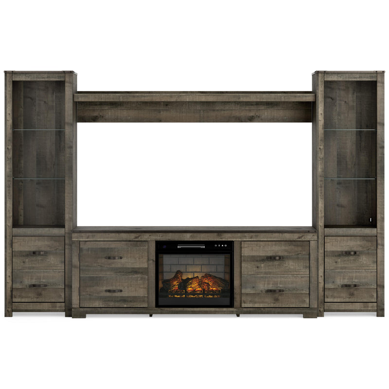 Signature Design by Ashley Trinell W446W17 4 pc Entertainment Center with Electric Fireplace IMAGE 2