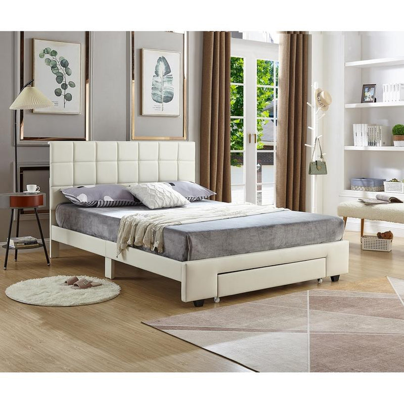 IFDC Full Upholstered Panel Bed with Storage IF 5492 - 54 IMAGE 1