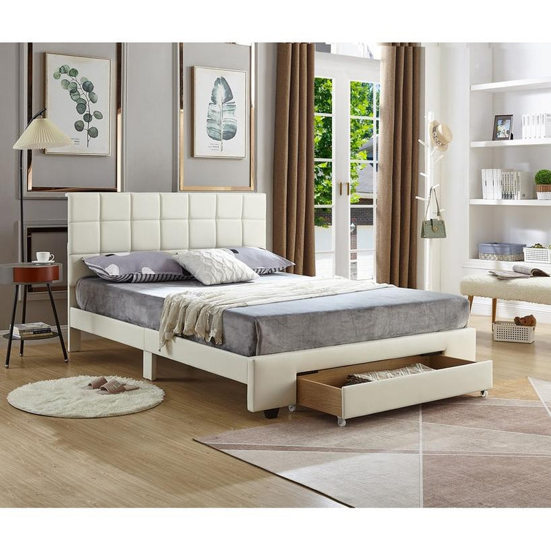 IFDC Full Upholstered Panel Bed with Storage IF 5492 - 54 IMAGE 2