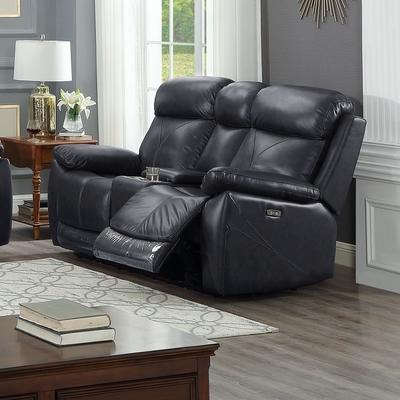 IFDC Power Reclining Leather Match Loveseat with Console IF-8018-L IMAGE 1