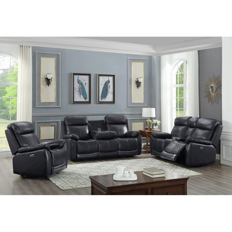 IFDC Power Reclining Leather Match Loveseat with Console IF-8018-L IMAGE 2