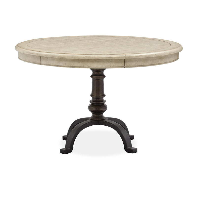 Magnussen Round Harlow Dining Table with Pedestal Base D5491-22B/D5491-22T IMAGE 2