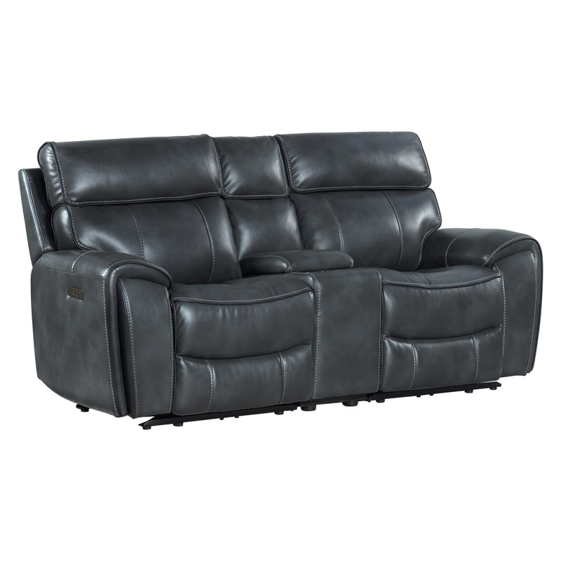 Intercon Furniture Summit Power Reclining Leather Loveseat with Console SI-LS-268DPR-SLT-C IMAGE 1