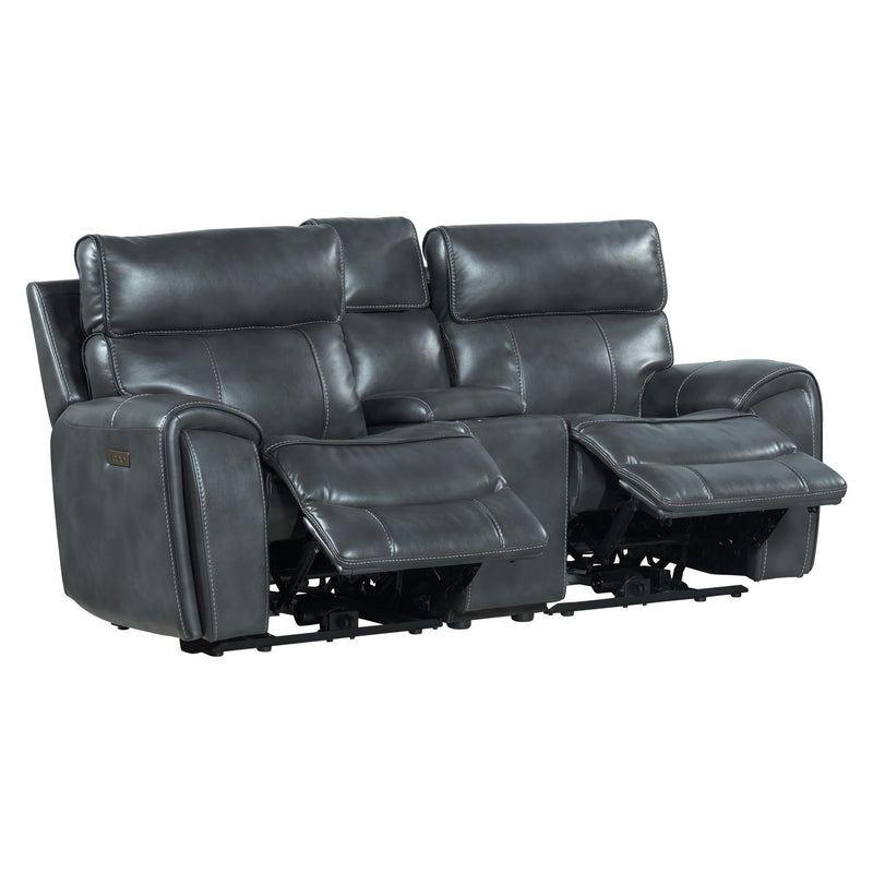 Intercon Furniture Summit Power Reclining Leather Loveseat with Console SI-LS-268DPR-SLT-C IMAGE 2