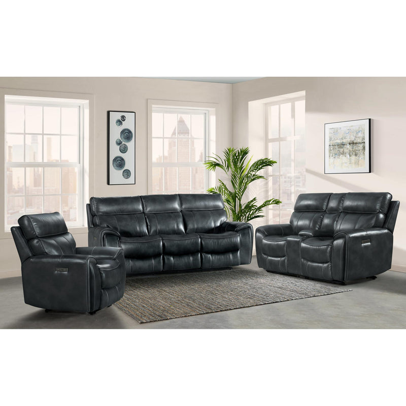 Intercon Furniture Summit Power Reclining Leather Loveseat with Console SI-LS-268DPR-SLT-C IMAGE 4