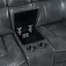 Intercon Furniture Summit Power Reclining Leather Loveseat with Console SI-LS-268DPR-SLT-C IMAGE 6