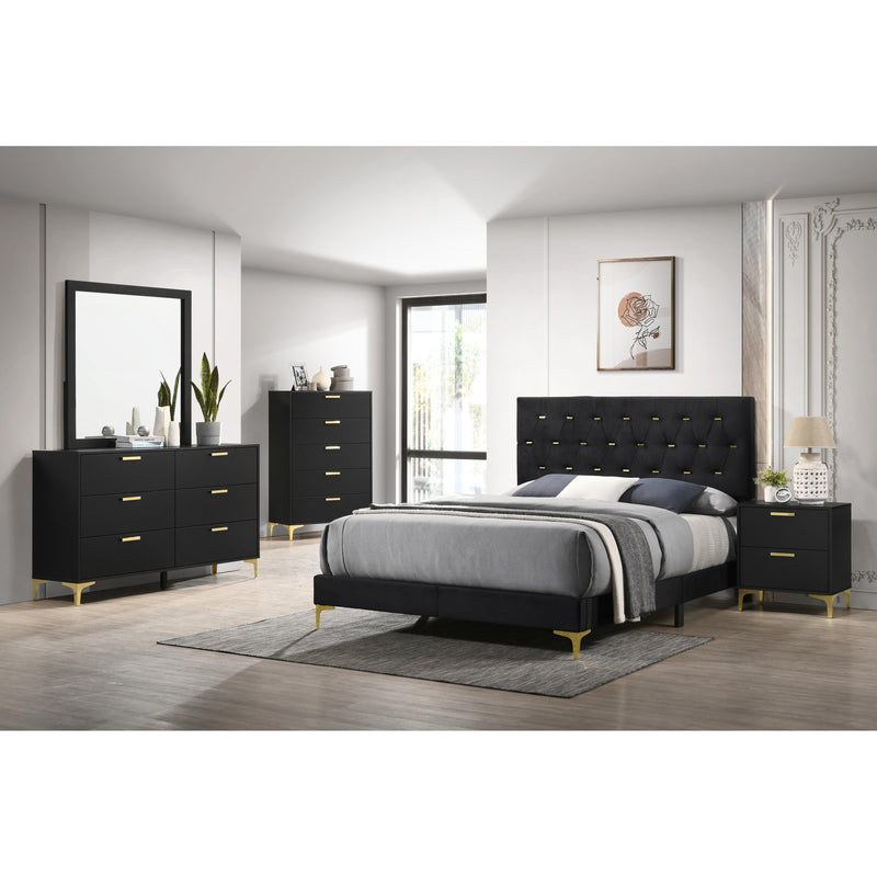 Coaster Furniture Kendall 224451Q Upholstered Queen Panel Bed - Black IMAGE 6