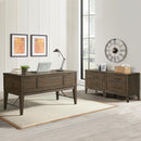 Intercon Furniture Preston PN-HO-5830WD-WVO-C Half Ped Desk - Weathered Vintage Oak IMAGE 3