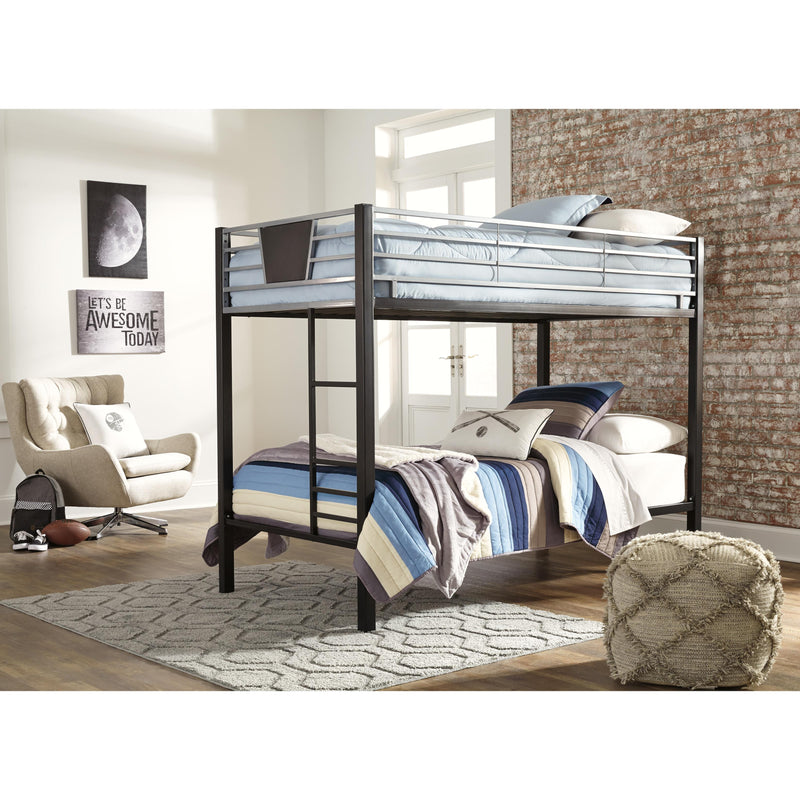 Signature Design by Ashley Dinsmore B106B7 Twin over Twin Bunk Bed, 2 Mattresses, and 2 Pillows IMAGE 2