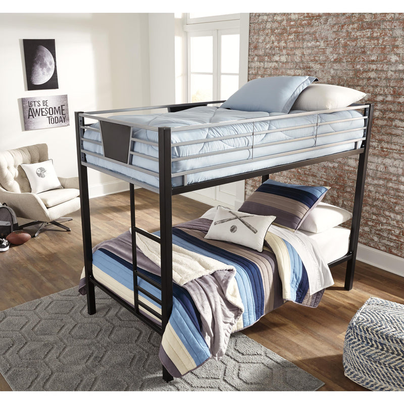 Signature Design by Ashley Dinsmore B106B7 Twin over Twin Bunk Bed, 2 Mattresses, and 2 Pillows IMAGE 4