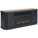 Signature Design by Ashley Landocken W402W1 83" TV Stand with Electric Fireplace IMAGE 1