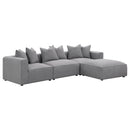  Coaster Furniture Jennifer 551596 Square Upholstered Ottoman - Grey IMAGE 4