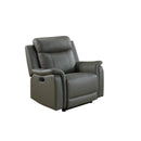  Mazin Furniture Cyrus Glider Leather Recliner 99840N-GY-1G IMAGE 1