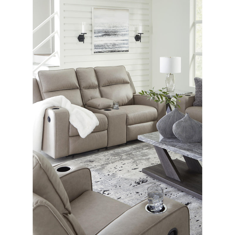 Signature Design by Ashley Lavenhorne Reclining Leather Look Loveseat with Console 6330794C IMAGE 8