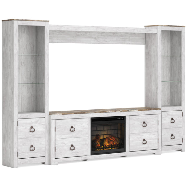 Signature Design by Ashley Willowton W267W18 4 pc Entertainment Center with Electric Fireplace IMAGE 1