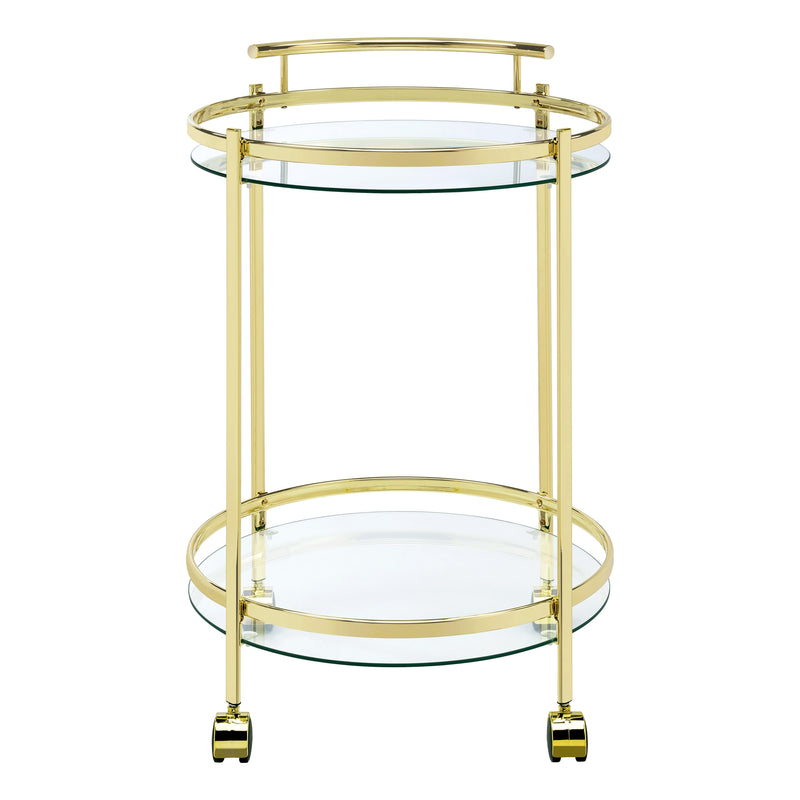 Coaster Furniture Chrissy 181366 Round Glass Bar Cart - Brass IMAGE 2