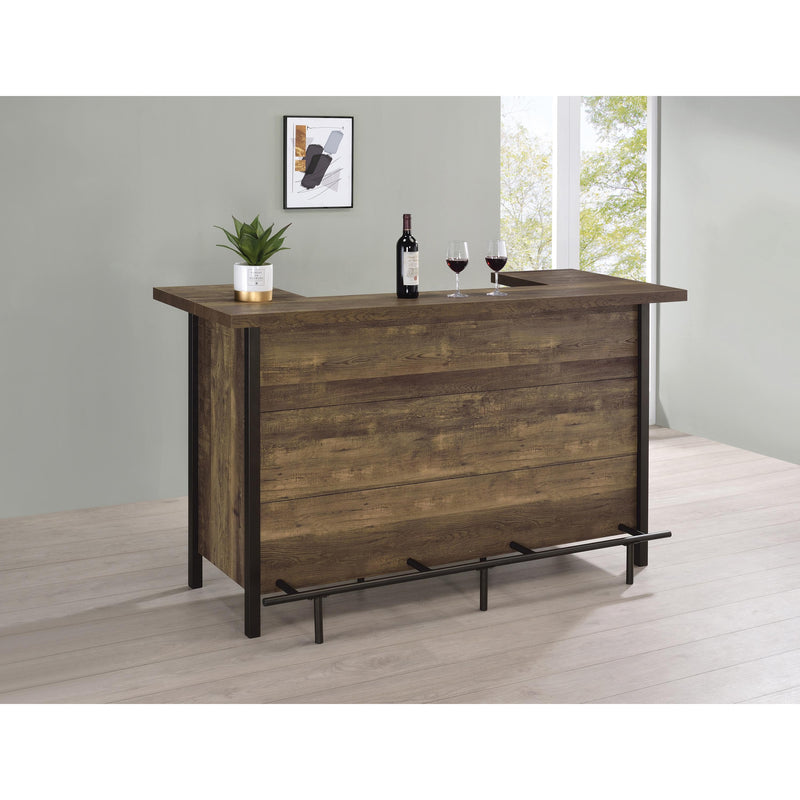 Coaster Furniture Bellemore 182104 Rectangular Storage Bar Unit - Rustic Oak IMAGE 3