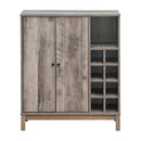  Coaster Furniture Cheyenne 183600 2-door Home Bar Wine Cabinet - Weathered Acacia IMAGE 3