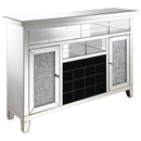  Coaster Furniture Melinda 183627 2-door LED Mirrored Wine Storage Bar Cabinet - Silver IMAGE 1