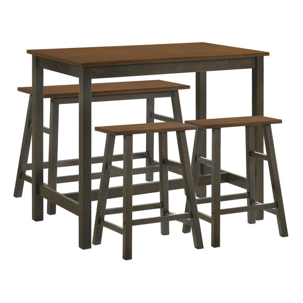 Coaster Furniture Connie 192090 4-piece Counter Height Set - Chestnut and Dark Brown IMAGE 1