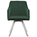  Coaster Furniture Arika 193372GRN Velvet Upholstered Swivel Dining Arm Chair - Green IMAGE 2