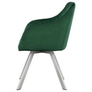  Coaster Furniture Arika 193372GRN Velvet Upholstered Swivel Dining Arm Chair - Green IMAGE 4