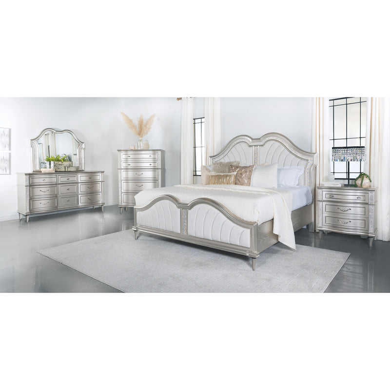 Coaster Furniture Evangeline 223391KW Wood California King LED Panel Bed - Silver Oak IMAGE 2