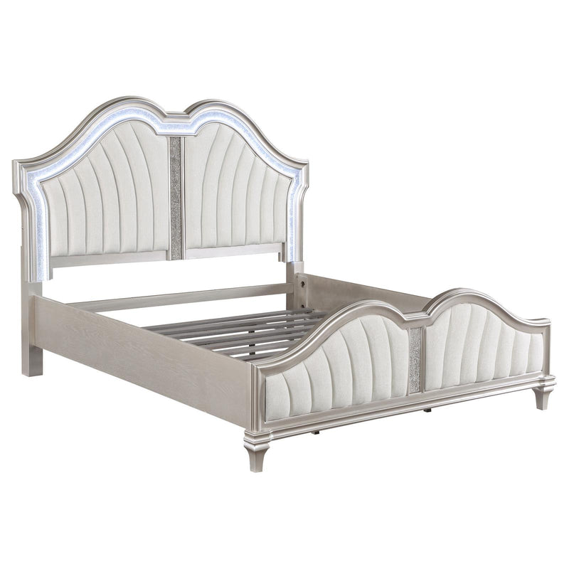 Coaster Furniture Evangeline 223391KW Wood California King LED Panel Bed - Silver Oak IMAGE 5