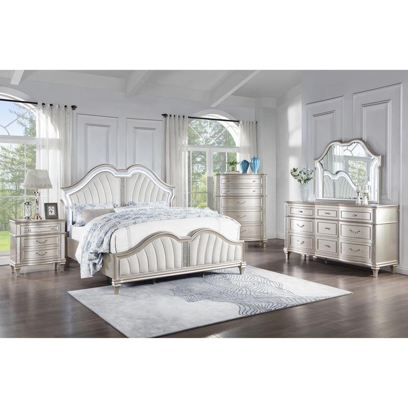 Coaster Furniture Evangeline 223391KW Wood California King LED Panel Bed - Silver Oak IMAGE 8