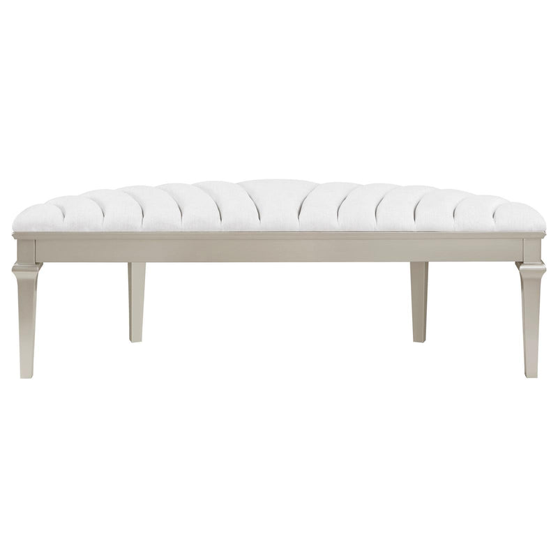 Coaster Furniture Evangeline 223396 Curved Fabric Upholstered Bench - Silver Oak IMAGE 7