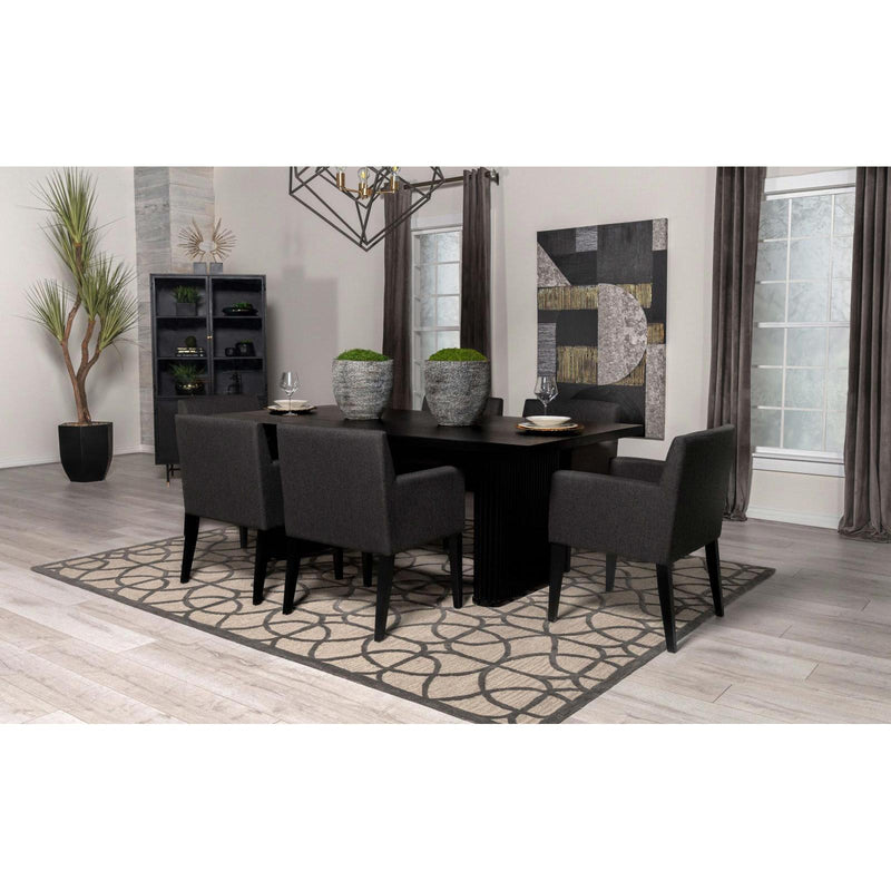 Coaster Furniture Catherine 106252 Upholstered Dining Arm Chair - Grey (Set of 2) IMAGE 2