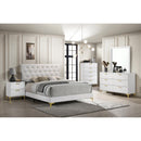  Coaster Furniture Kendall 224401KE Upholstered Eastern King Panel Bed - White IMAGE 2