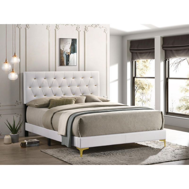 Coaster Furniture Kendall 224401Q Upholstered Queen Panel Bed - White IMAGE 5