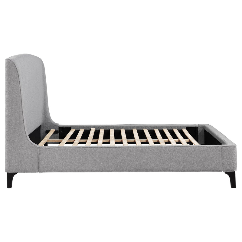  Coaster Furniture Mosby 306021Q Upholstered Queen Wingback Bed - Grey IMAGE 9